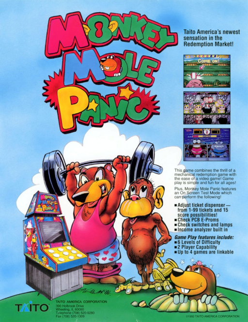 Monkey Mole Panic (USA) MAME2003Plus Game Cover